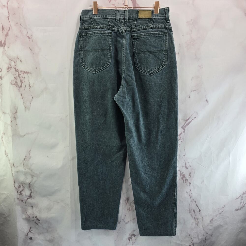 Vintage LL Bean Jeans Womens 28 Green Crop 80s High Rise Tapered Mom Denim